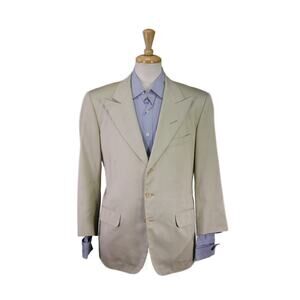 Edgar Pomeroy Bespoke Tailored Cotton Peak Lapel Blazer Jacket 38S
